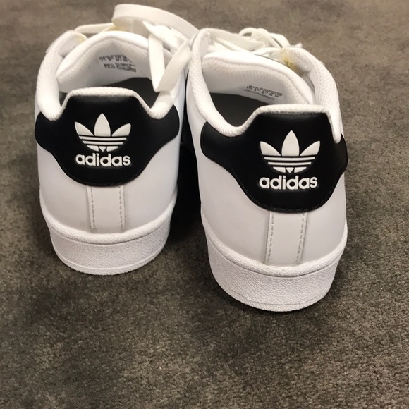 womens adidas white & black superstar trainers
